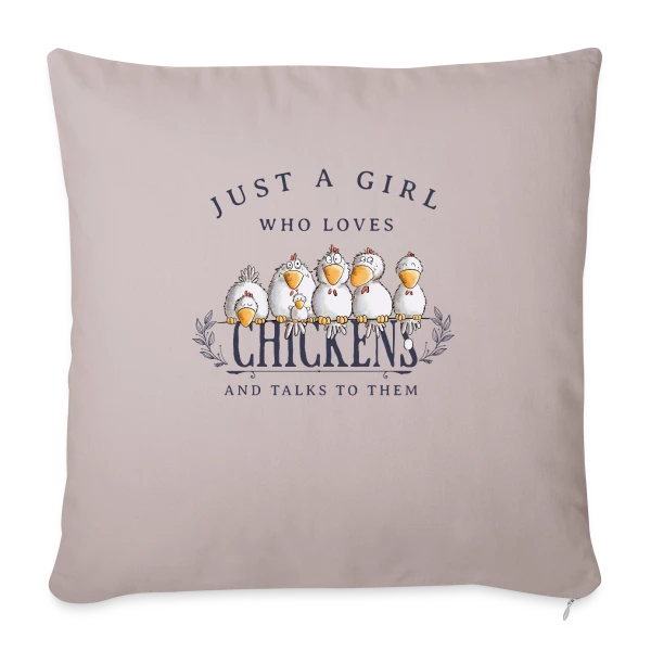 Just A Girl Who Loves Chickens - Folie poulailler sur Housse de coussin décorative 45 x 45 cm