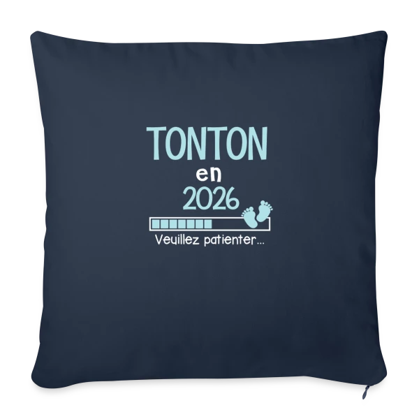 Annonce Grossesse Tonton 2026 - Futur Tonton Humour sur Housse de coussin décorative 45 x 45 cm