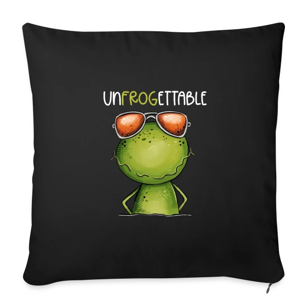 Grenouille Cool et Inoubliable sur Housse de coussin décorative 45 x 45 cm