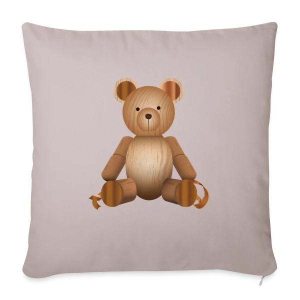 Ours Mignon en Bois - Style Nature & Chaleureux sur Housse de coussin décorative 45 x 45 cm