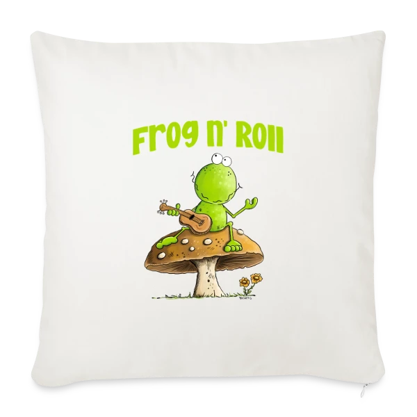 Grenouille guitariste cottagecore sur Housse de coussin décorative 45 x 45 cm