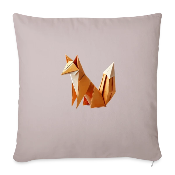 Renard Origami Géométrique sur Housse de coussin décorative 45 x 45 cm