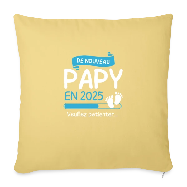 'De Nouveau Papy en 2025' – Annonce Maternité Humoristique sur Housse de coussin décorative 45 x 45 cm
