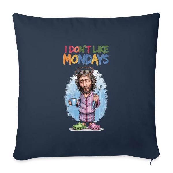 Jésus N'Aime Pas les Lundis sur Housse de coussin décorative 45 x 45 cm
