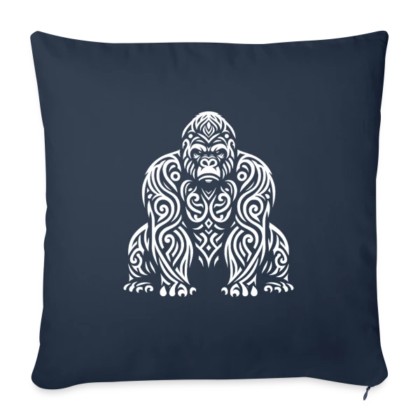Gorille Tribal - Design Ethnique Sauvage sur Housse de coussin décorative 45 x 45 cm