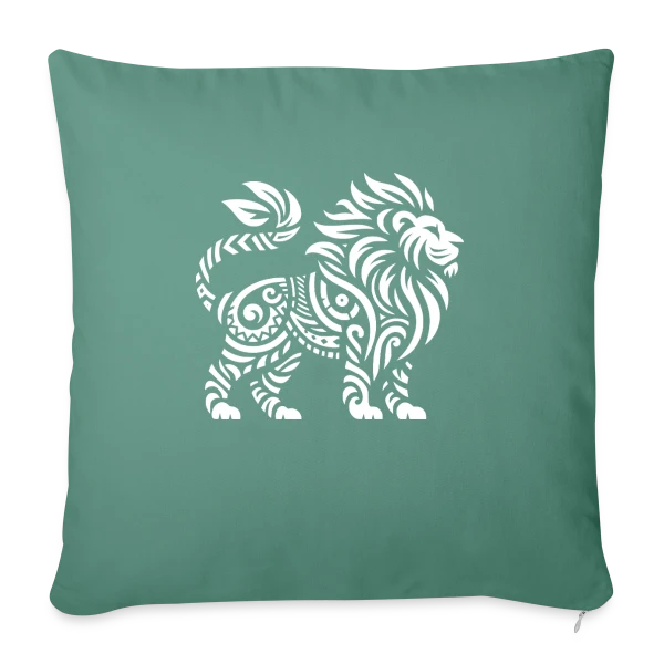 Lion Tribal : Force et Élégance Sauvage sur Housse de coussin décorative 45 x 45 cm