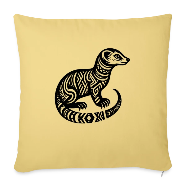 Mangouste Tribale : Esprit Sauvage sur Housse de coussin décorative 45 x 45 cm