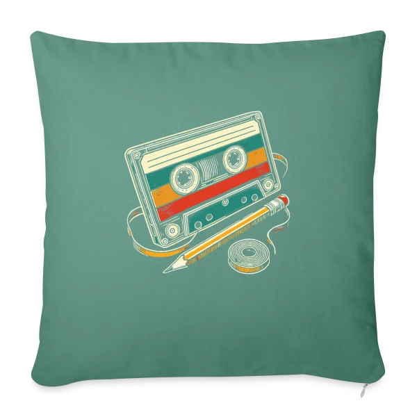 Cassette Rétro Crayon sur Housse de coussin décorative 45 x 45 cm