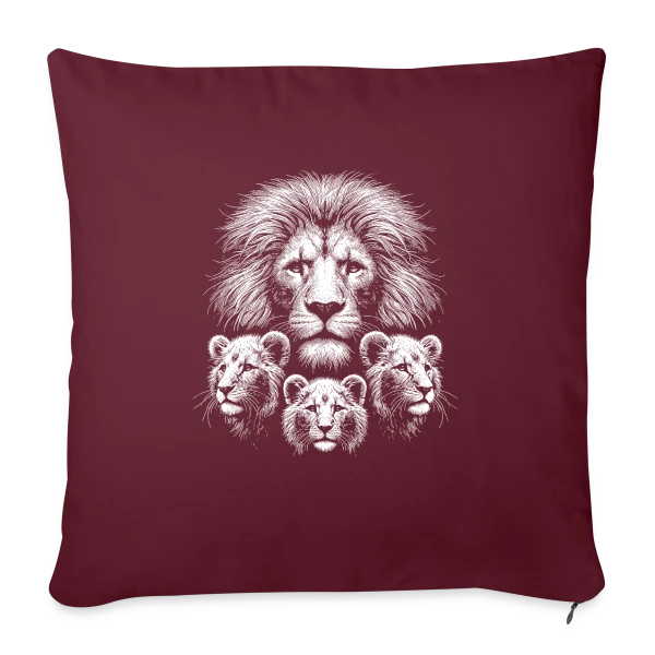 Tête de Lion Majestueuse sur Housse de coussin décorative 45 x 45 cm