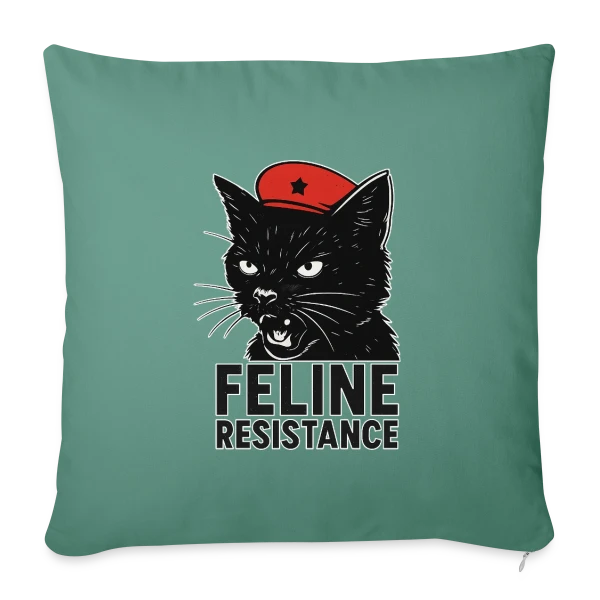Chat Noir Révolutionnaire sur Housse de coussin décorative 45 x 45 cm