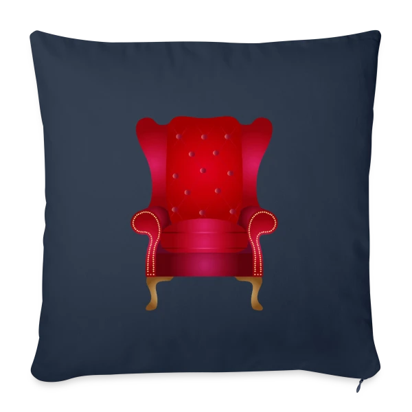 Fauteuil Vintage Rouge: Élégance Chaleureuse sur Housse de coussin décorative 45 x 45 cm