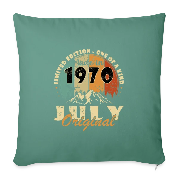 Année de Naissance 1970 Édition Limitée sur Housse de coussin décorative 45 x 45 cm