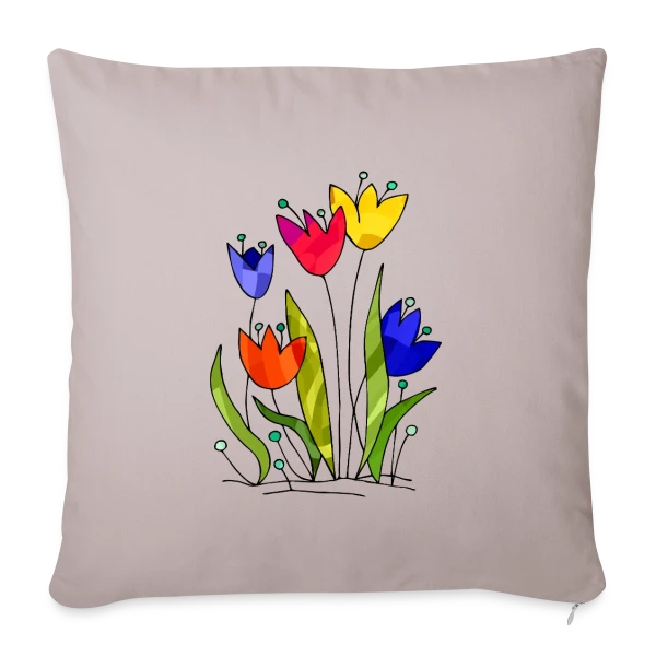 Bouquet de Fleurs sur Housse de coussin décorative 45 x 45 cm