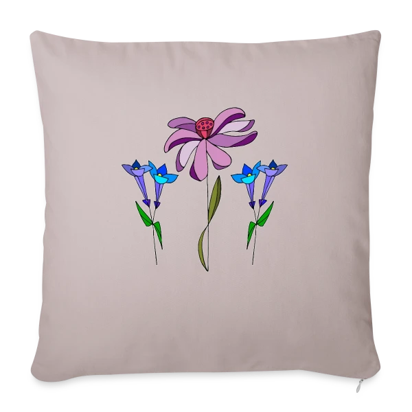Éclat Floral sur Housse de coussin décorative 45 x 45 cm