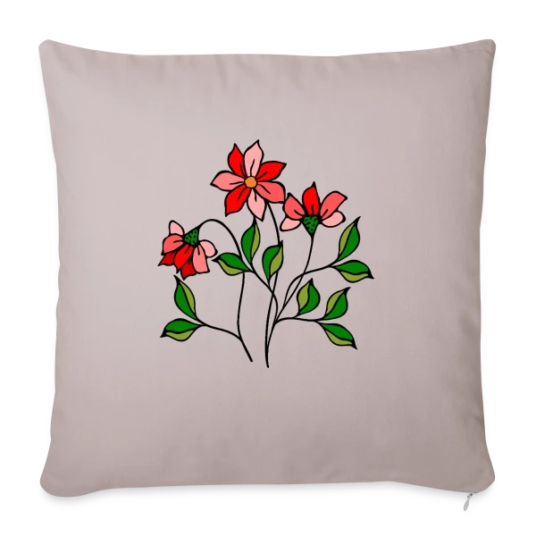 Fleurs Épanouies sur Housse de coussin décorative 45 x 45 cm