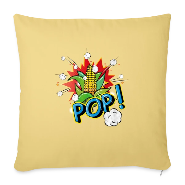 Maïs Pop Art Pétillant & Popcorn Volant sur Housse de coussin décorative 45 x 45 cm