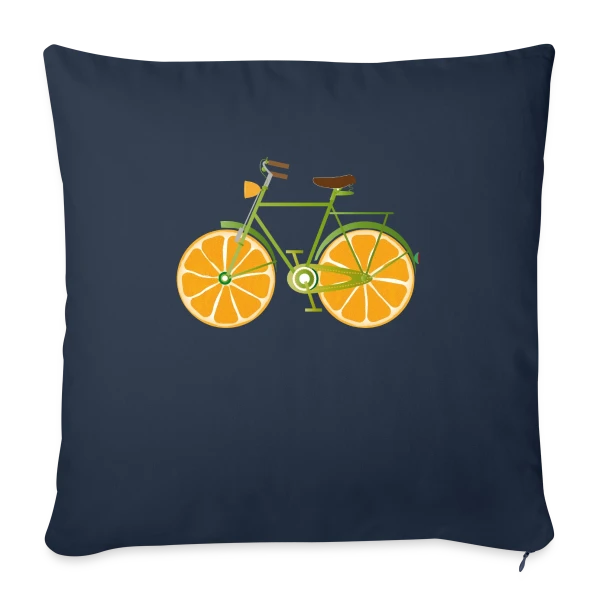 Vélo Fruitix : L'Original Fun aux Roues Oranges sur Housse de coussin décorative 45 x 45 cm