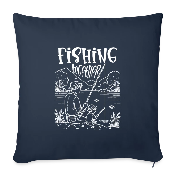 Pêche Père Fils : Amour & Passion Partagée sur Housse de coussin décorative 45 x 45 cm