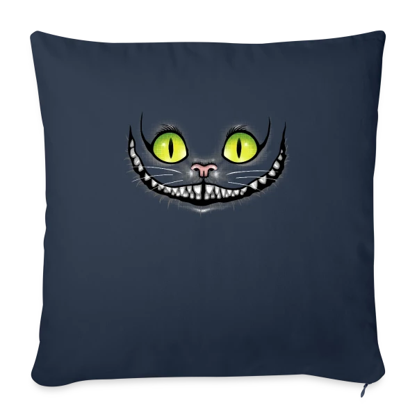 Chat Noir Sourit dans le Noir sur Housse de coussin décorative 45 x 45 cm