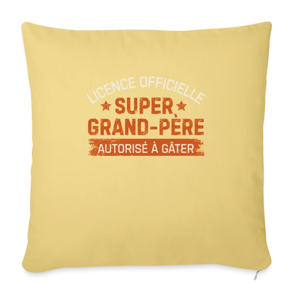 Licence de Grand-Père : T-shirt Humour Papy sur Housse de coussin décorative 45 x 45 cm