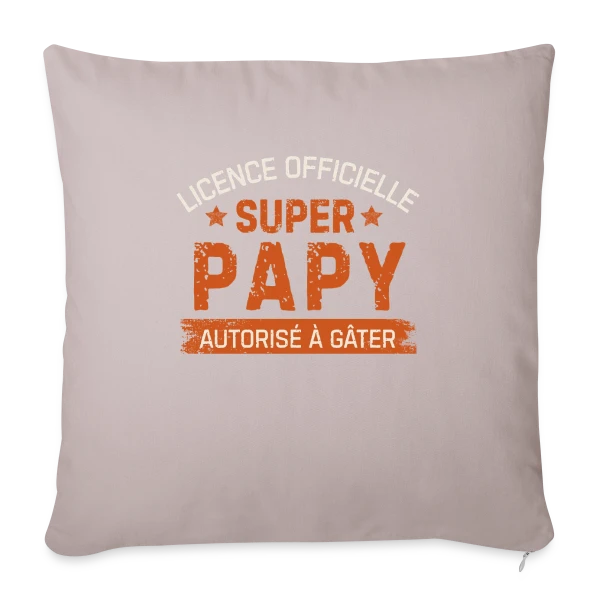 'Licence Papy Officielle' – Humour Grand-Père sur Housse de coussin décorative 45 x 45 cm