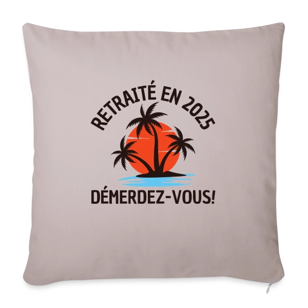 Retraite 2025 Plage sur Housse de coussin décorative 45 x 45 cm