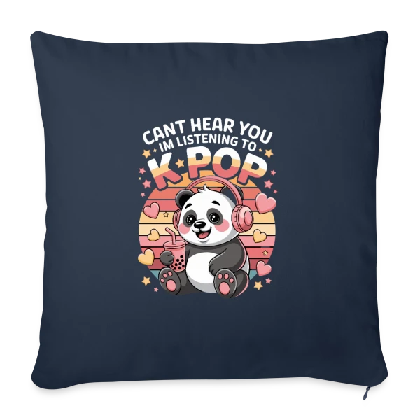 Panda K-Pop – Idole Mignonne sur Housse de coussin décorative 45 x 45 cm