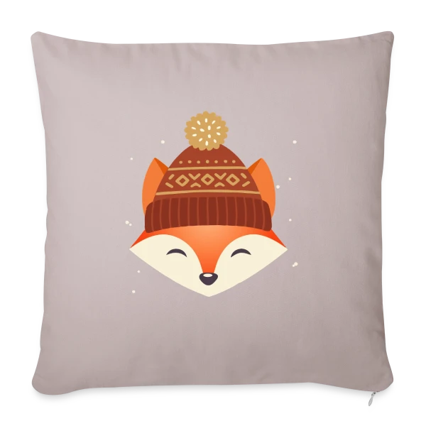 Renard Urbain au Bonnet Stylé sur Housse de coussin décorative 45 x 45 cm