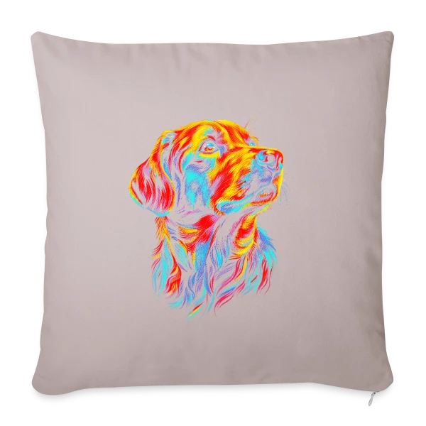 Chien Pop Art sur Housse de coussin décorative 45 x 45 cm