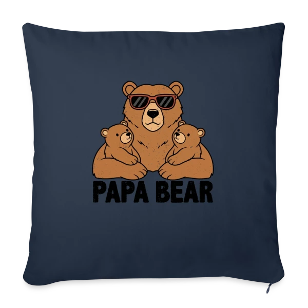 'Papa Bear' - Force et Tendresse Familiale sur Housse de coussin décorative 45 x 45 cm
