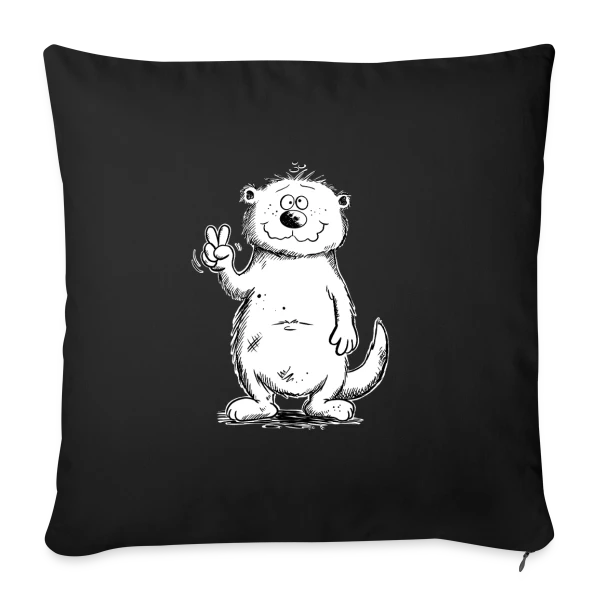 Loutre Zen sur Housse de coussin décorative 45 x 45 cm