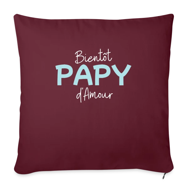 Bientôt Papy d'Amour : Annonce Originale sur Housse de coussin décorative 45 x 45 cm