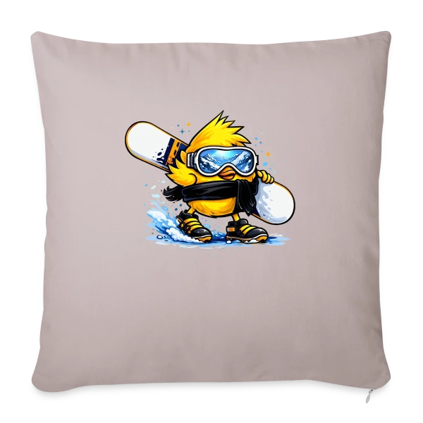 Snowboardeur Déglingué sur Housse de coussin décorative 45 x 45 cm