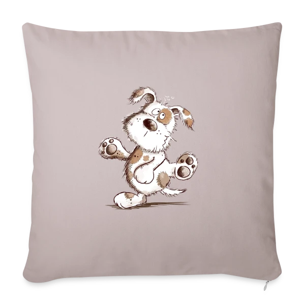 Chien Danseur Joyeux sur Housse de coussin décorative 45 x 45 cm