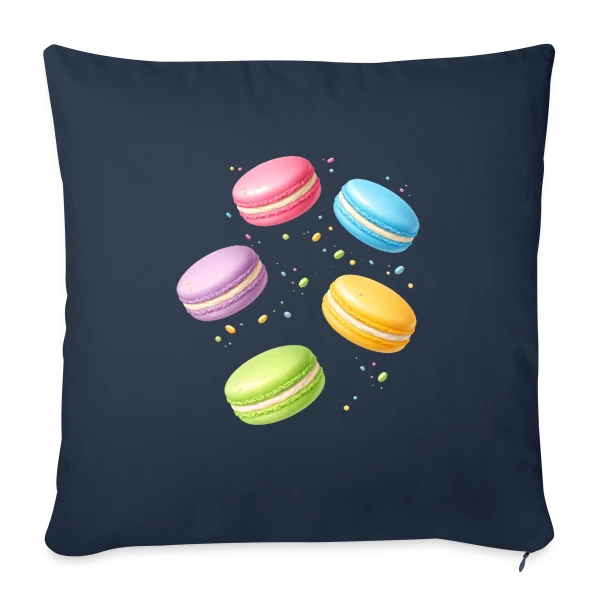 Macarons Colorés - Douceur Gourmande sur Housse de coussin décorative 45 x 45 cm