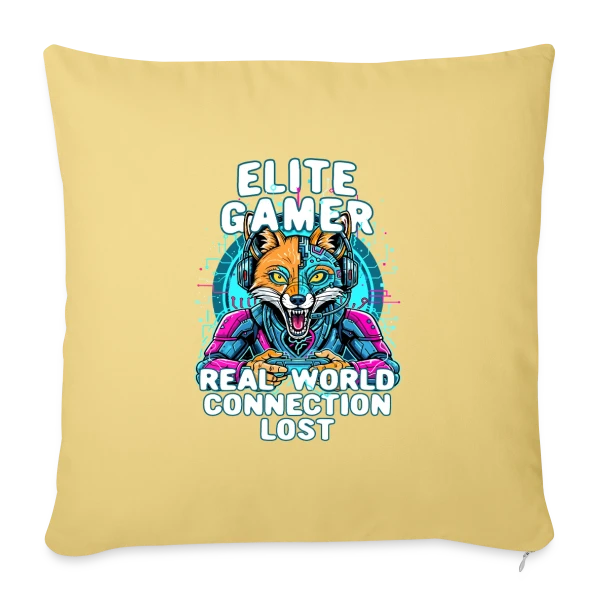 Élite Gamer : Connexion Fox Humour Geek sur Housse de coussin décorative 45 x 45 cm