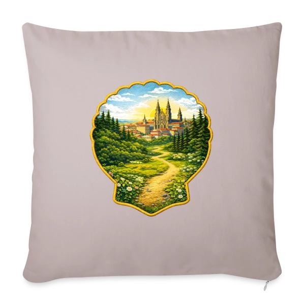 Chemin de Compostelle : L'Aventure du Pèlerinage sur Housse de coussin décorative 45 x 45 cm