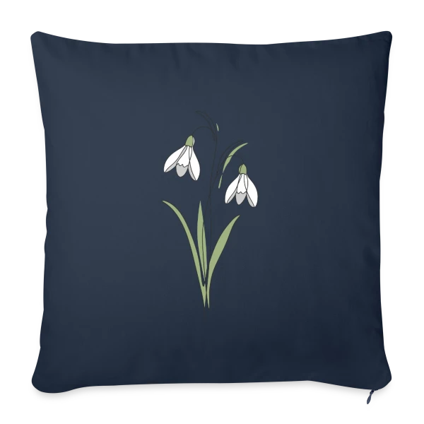Line Art Perce-Neige sur Housse de coussin décorative 45 x 45 cm