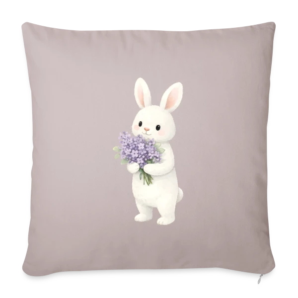 Lapin dans les Lilas - Douceur Printanière sur Housse de coussin décorative 45 x 45 cm