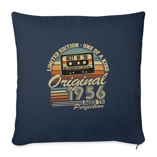 Cassette Rétro 1956 Légendaire sur Housse de coussin décorative 45 x 45 cm