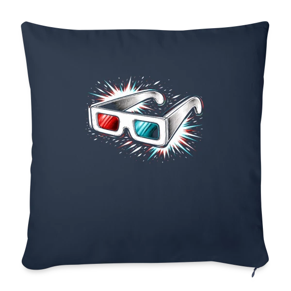 Lunettes 3D Rétro sur Housse de coussin décorative 45 x 45 cm
