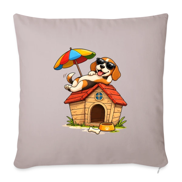 Chien Beagle en Vacances à la Maison sur Housse de coussin décorative 45 x 45 cm