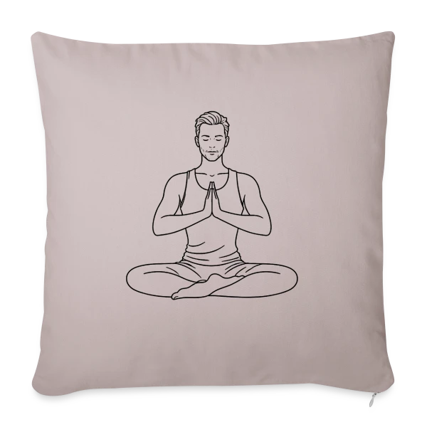 Homme en Posture de Yoga sur Housse de coussin décorative 45 x 45 cm