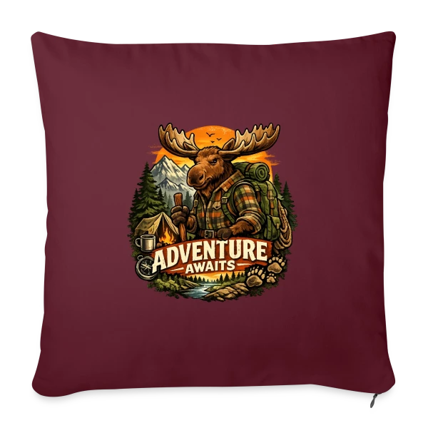 Élan Randonneur Aventure sur Housse de coussin décorative 45 x 45 cm