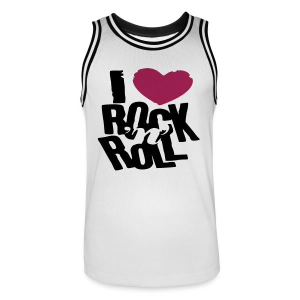 J'aime le Rock'n'Roll sur Maillot de basket Homme