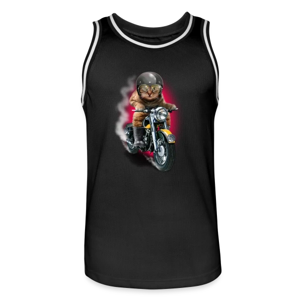 Chat Motard : L'Esprit Libre sur Maillot de basket Homme