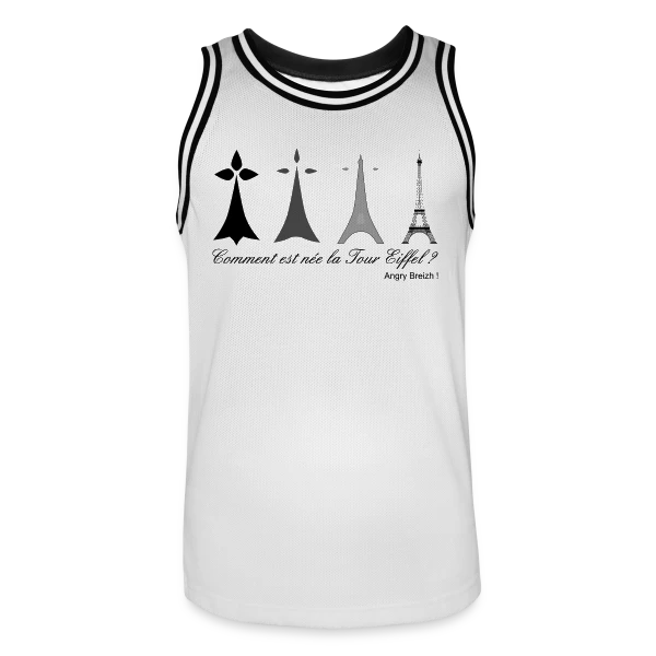 Évolution Tour Eiffel Bretonne sur Maillot de basket Homme