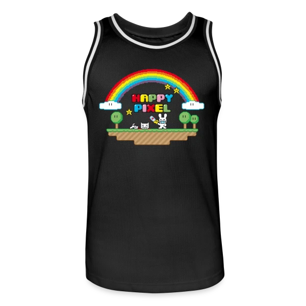 Happy Pixel : Humour Décalé Rétro Pixel Art sur Maillot de basket Homme