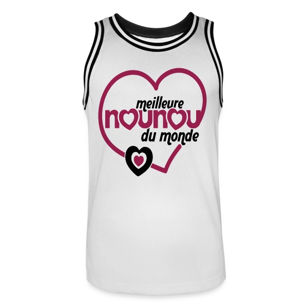Meilleure Nounou du Monde sur Maillot de basket Homme