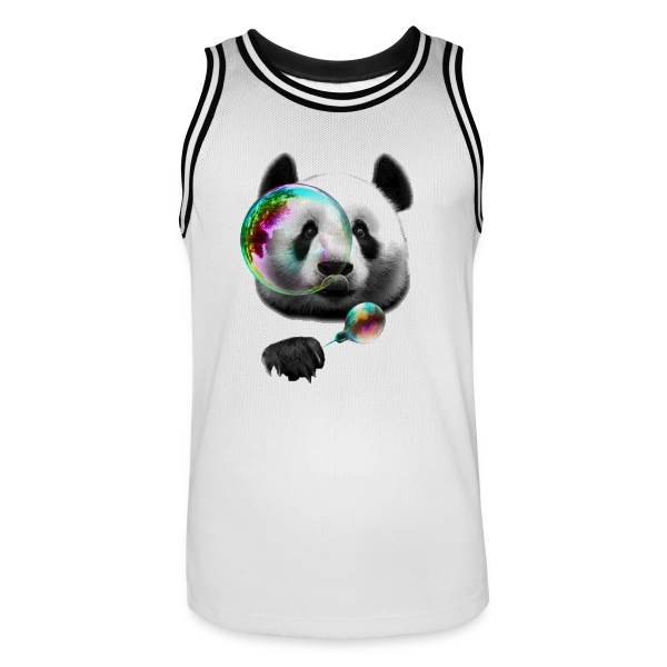 Panda Souffleur de Bulles sur Maillot de basket Homme